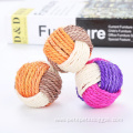 wholesale tricolor woven sisal ball cat toy ball